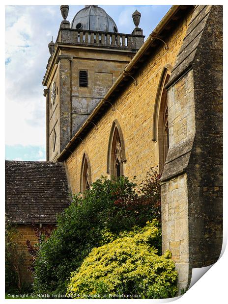 St Lawrence church Bourton on the water Print by Martin fenton