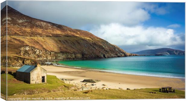 Keem beach, Achill Island, County Mayo, Ireland Canvas Print by jim Hamilton
