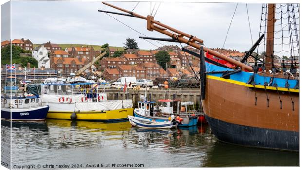 Boats in Whitby harbour Canvas Print by Chris Yaxley