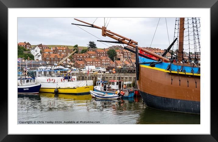 Boats in Whitby harbour Framed Mounted Print by Chris Yaxley