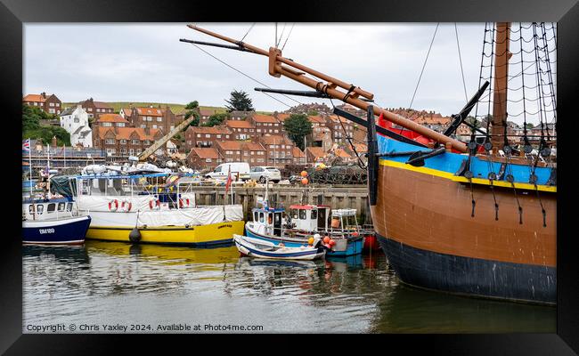Boats in Whitby harbour Framed Print by Chris Yaxley