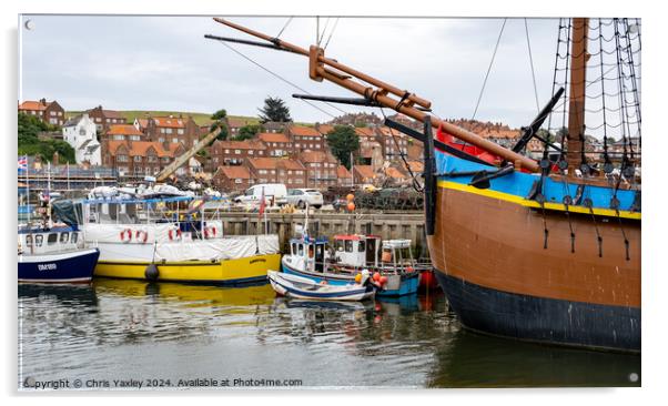 Boats in Whitby harbour Acrylic by Chris Yaxley