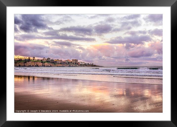 Pastel La Jolla Shores Beach Framed Mounted Print by Joseph S Giacalone