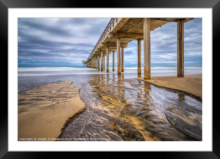 Flowing By Scripps Pier Framed Mounted Print by Joseph S Giacalone