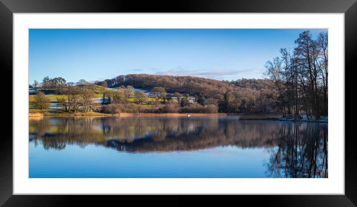 Esthwaite Water In Winter Framed Mounted Print by Phil Durkin DPAGB BPE4