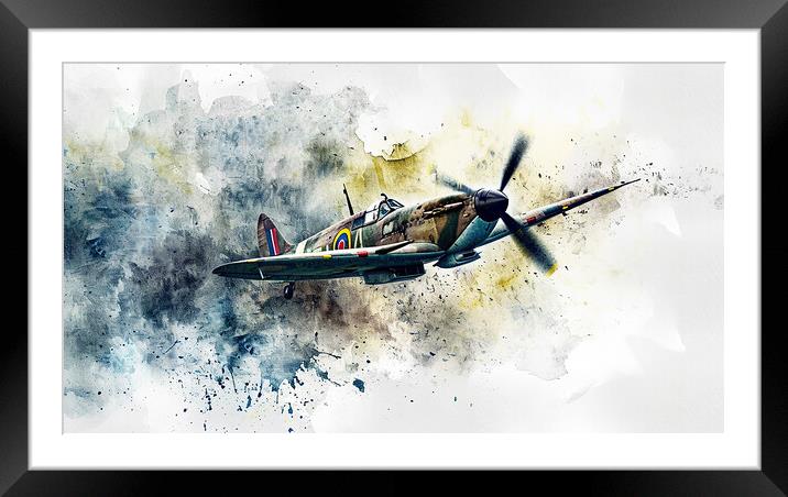 Supermarine Spitfire Art Framed Mounted Print by Airborne Images