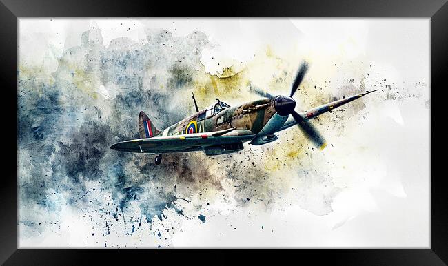 Supermarine Spitfire Art Framed Print by All Things Military