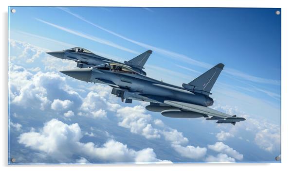 Eurofighter Typhoon Twins Acrylic by Airborne Images