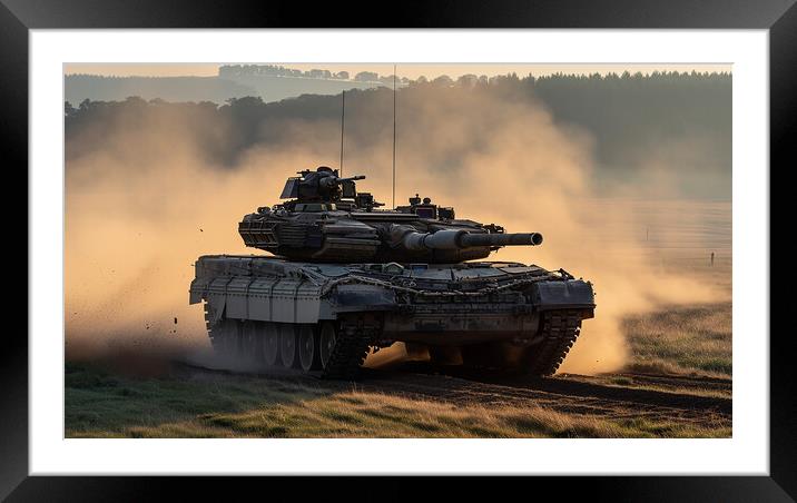 Challenger 3 Tank Framed Mounted Print by Airborne Images