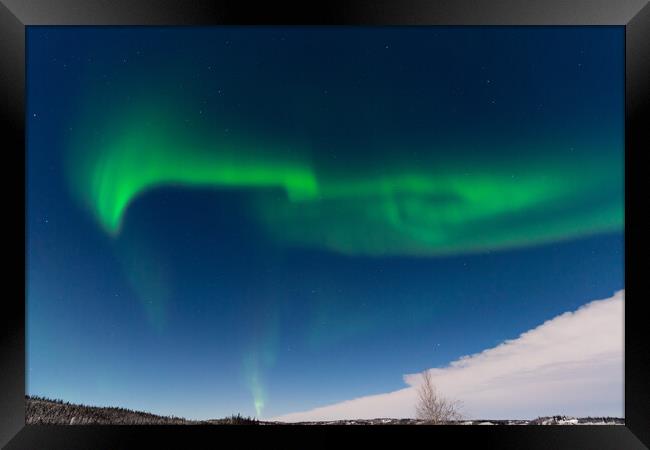 Aurora Borealis, Northern Lights, at Yellowknife, Northwest Territories, Canada Framed Print by Chun Ju Wu
