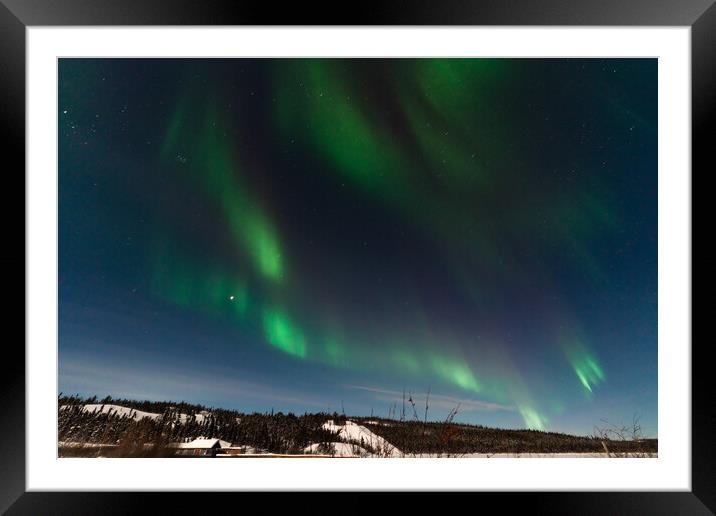 Aurora Borealis, Northern Lights, at Yellowknife, Northwest Territories, Canada Framed Mounted Print by Chun Ju Wu