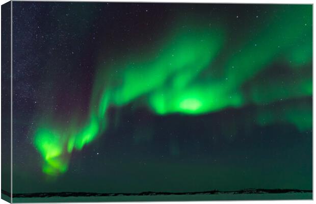 Aurora Borealis, Northern Lights, at Yellowknife, Northwest Territories, Canada Canvas Print by Chun Ju Wu