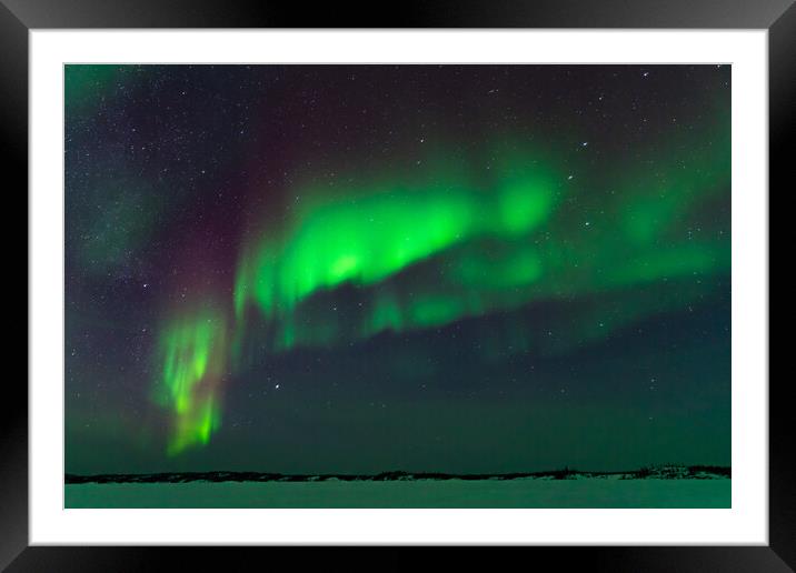 Aurora Borealis, Northern Lights, at Yellowknife, Northwest Territories, Canada Framed Mounted Print by Chun Ju Wu