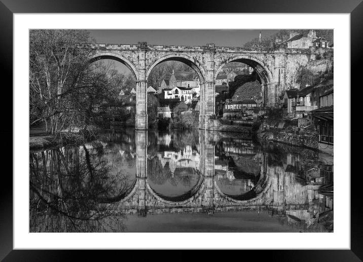 Knaresborough Viaduct BW Framed Mounted Print by Alison Chambers