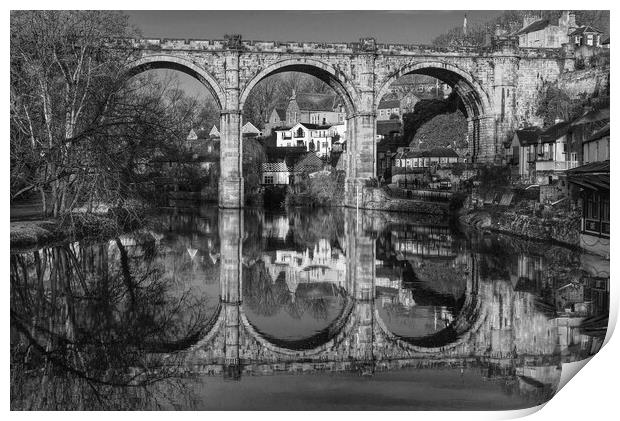 Knaresborough Viaduct BW Print by Alison Chambers