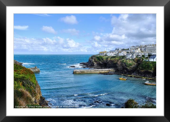 Port Isaac Harbour Entrance  Framed Mounted Print by Diana Mower