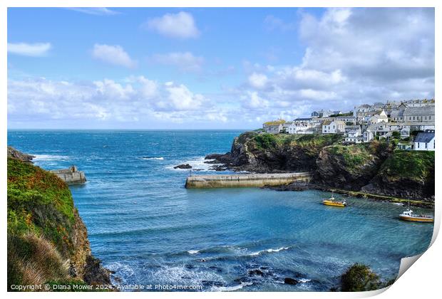 Port Isaac Harbour Entrance  Print by Diana Mower