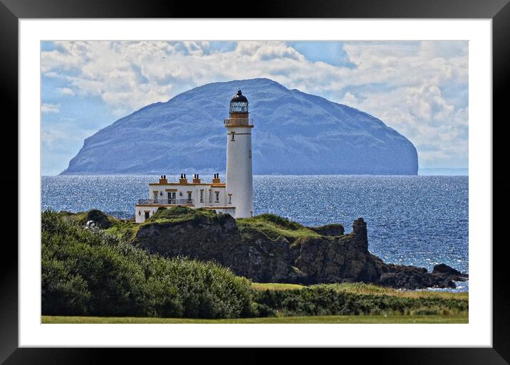 Turnberry lighthouse and Ailsa Craig Framed Mounted Print by Allan Durward Photography