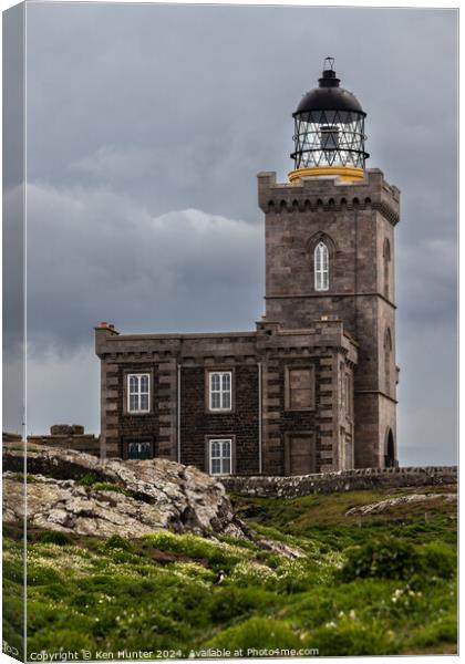 May Island Lighthouse(1) Canvas Print by Ken Hunter