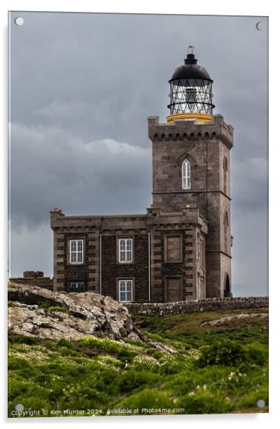 May Island Lighthouse(1) Acrylic by Ken Hunter