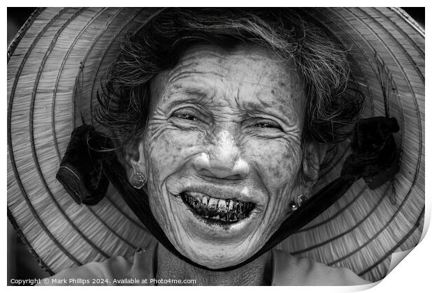 Smiling woman, Vietnam Print by Mark Phillips