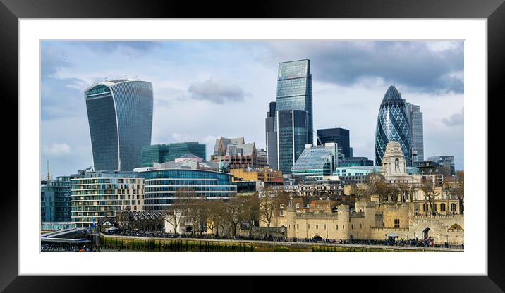 City of London Skyline Framed Mounted Print by Keith Douglas