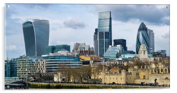 City of London Skyline Acrylic by Keith Douglas