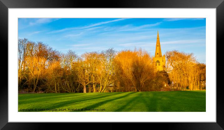 St Mary's Church Spire in Godmanchester Framed Mounted Print by Keith Douglas
