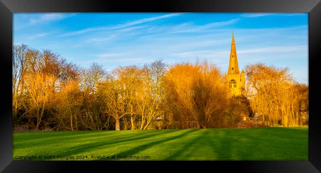St Mary's Church Spire in Godmanchester Framed Print by Keith Douglas