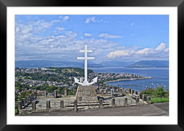 Gourock and French memorial at Greenock Framed Mounted Print by Allan Durward Photography
