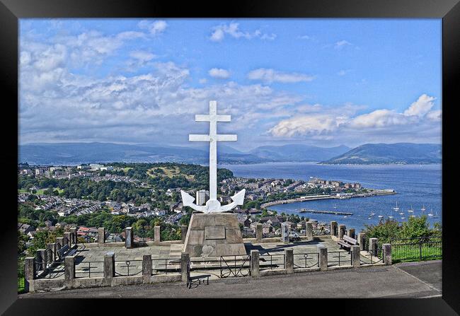Gourock and French memorial at Greenock Framed Print by Allan Durward Photography