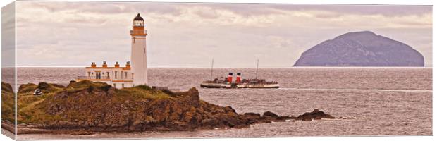 Waverley paddle steamer passing Turnberry lighthou Canvas Print by Allan Durward Photography