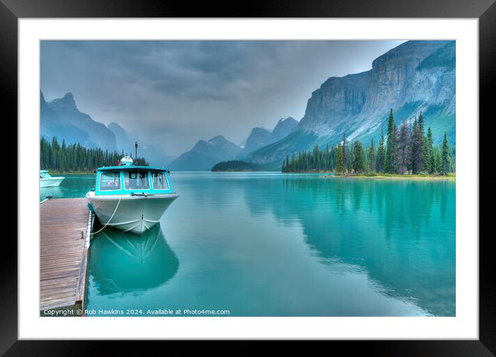 Lake Maligne Reflections Framed Mounted Print by Rob Hawkins