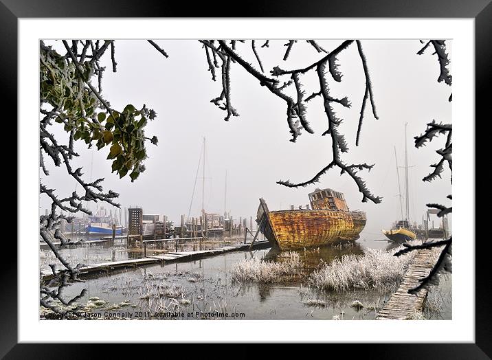 Skippool Creek In Winter Framed Mounted Print by Jason Connolly