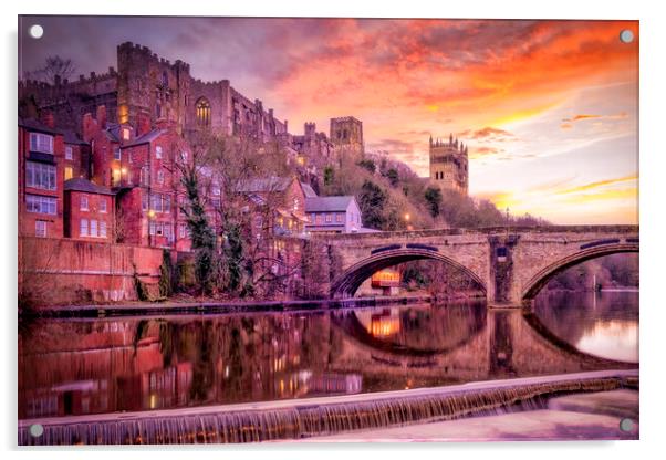 Durham Castle, Cathedral, and Framwellgate Bridge Acrylic by Tim Hill