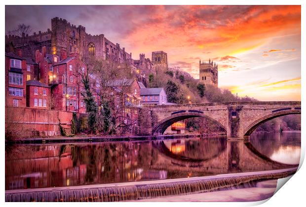 Durham Castle, Cathedral, and Framwellgate Bridge Print by Tim Hill