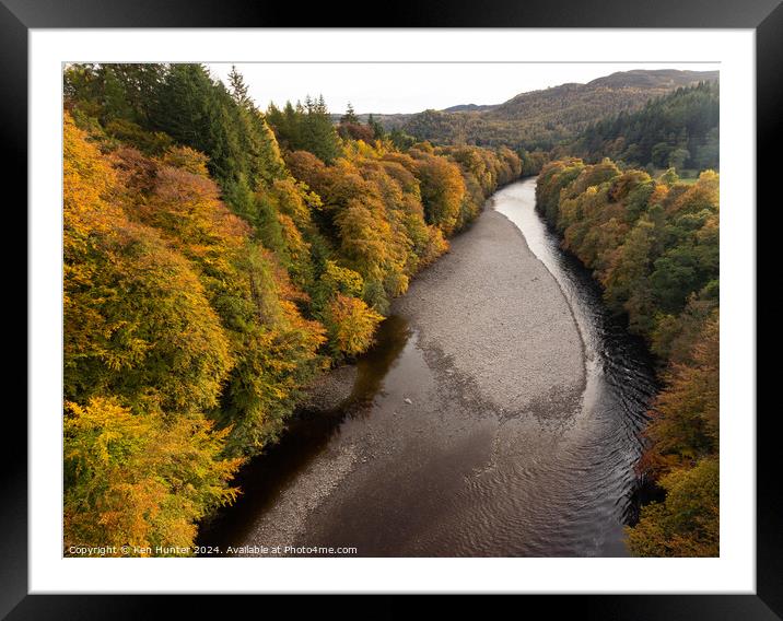 Autumn Shades by the River Framed Mounted Print by Ken Hunter