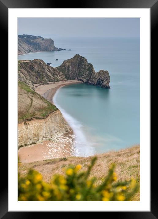Durdle Door winter morning view  Framed Mounted Print by Shaun Jacobs