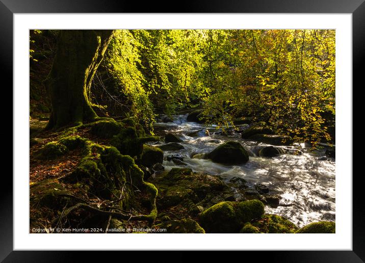 The River Moness in Autumn Framed Mounted Print by Ken Hunter