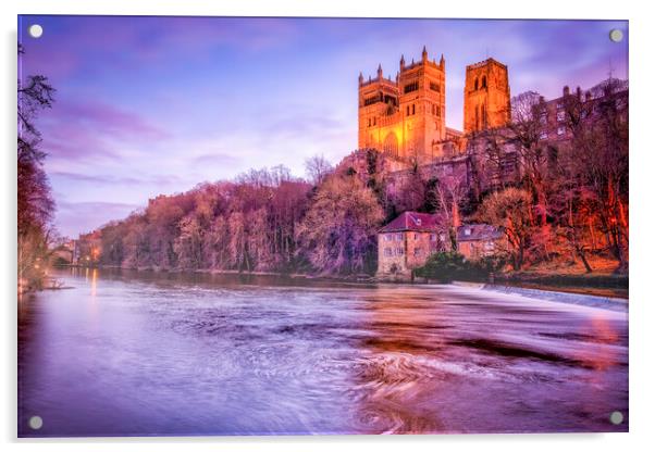 Durham Cathedral River Wear Acrylic by Tim Hill