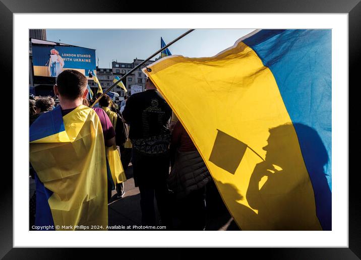 London Stands with Ukraine #1 Framed Mounted Print by Mark Phillips