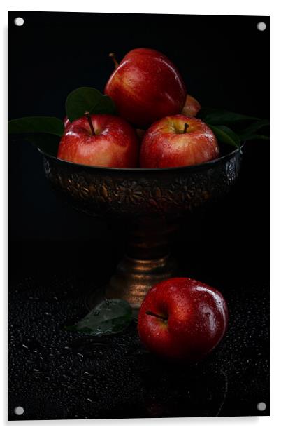 Red apples. Still life. Acrylic by Olga Peddi