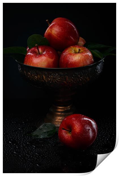 Red apples. Still life. Print by Olga Peddi