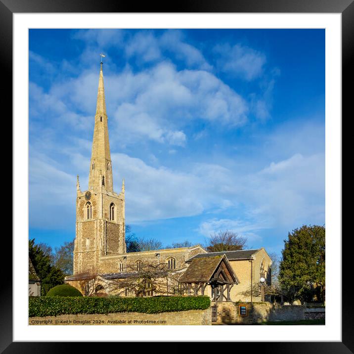 St Margarets Church in Hemingford Abbots Framed Mounted Print by Keith Douglas