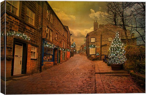 Haworth at Christmas Canvas Print by Irene Burdell
