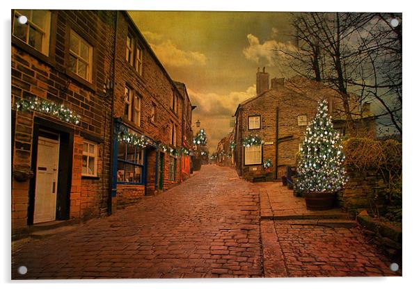 Haworth at Christmas Acrylic by Irene Burdell