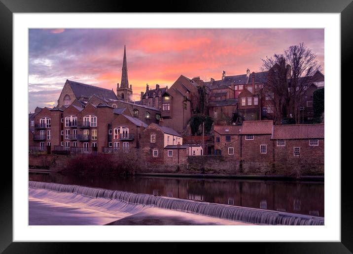 Durham St Nics Church from the River Wear Framed Mounted Print by Tim Hill