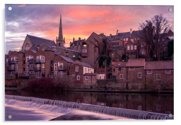 Durham St Nics Church from the River Wear Acrylic by Tim Hill
