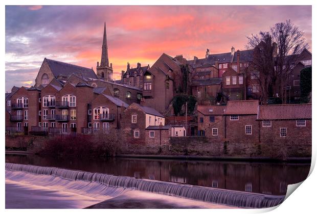 Durham St Nics Church from the River Wear Print by Tim Hill