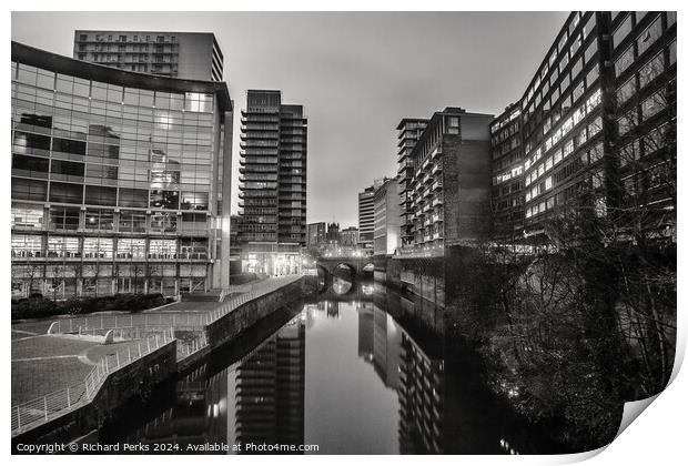 Lowry Hotel and the Irwell Print by Richard Perks